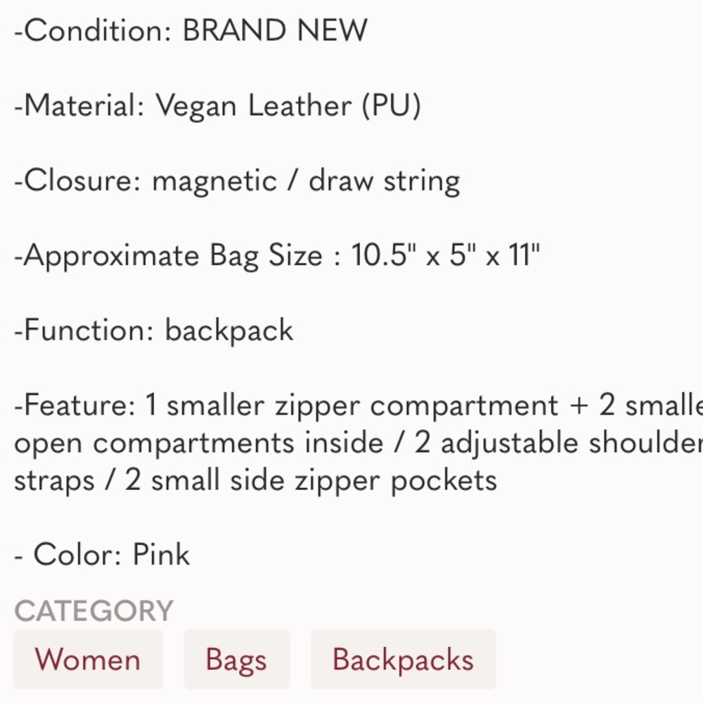 NEW Pink Bucket Backpack - Picture 8 of 8